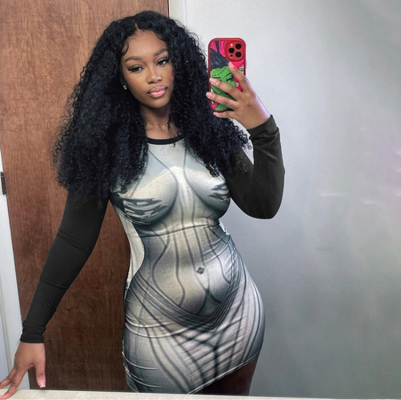 Colorblock fitted dress