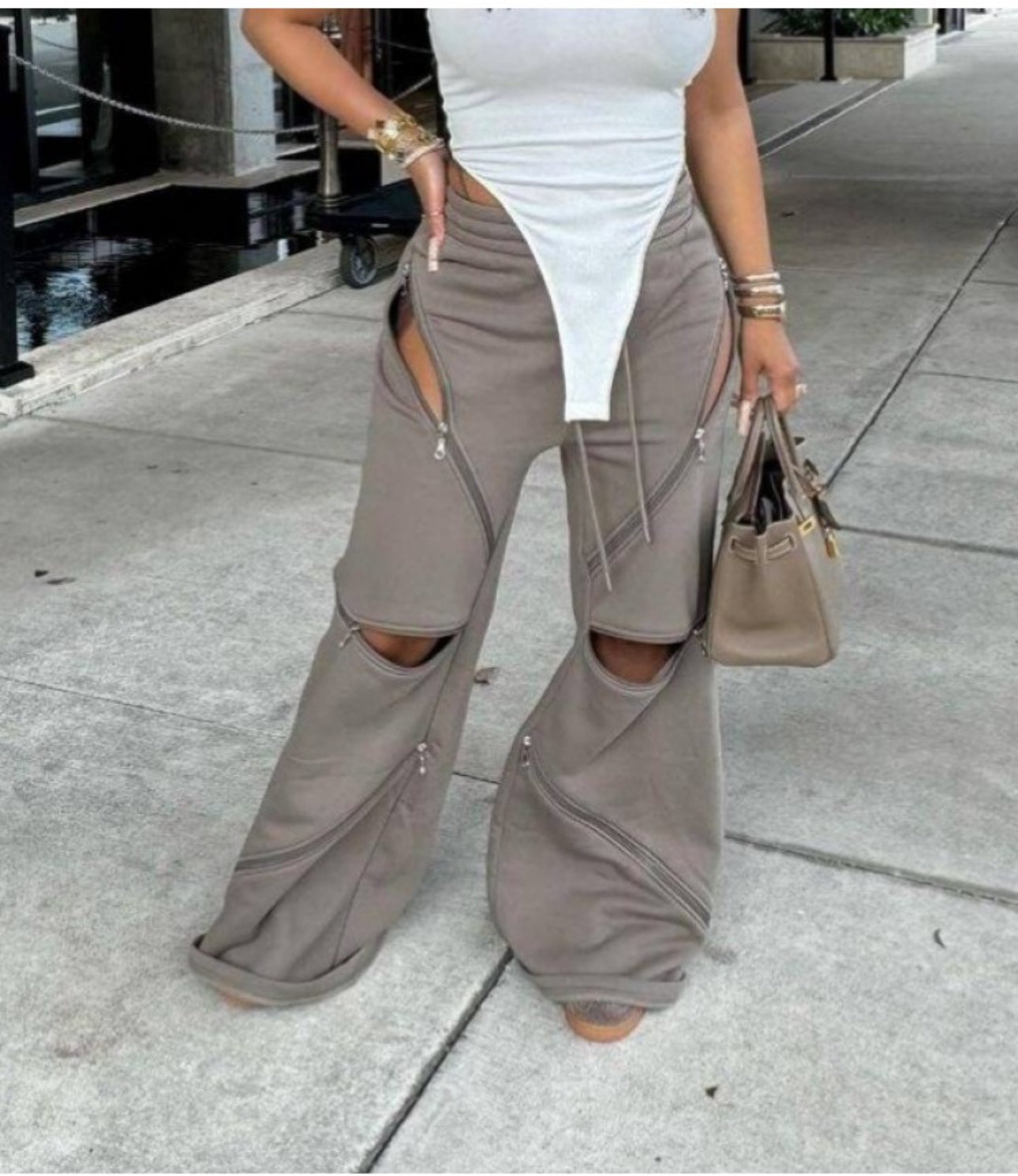 Zipper joggers