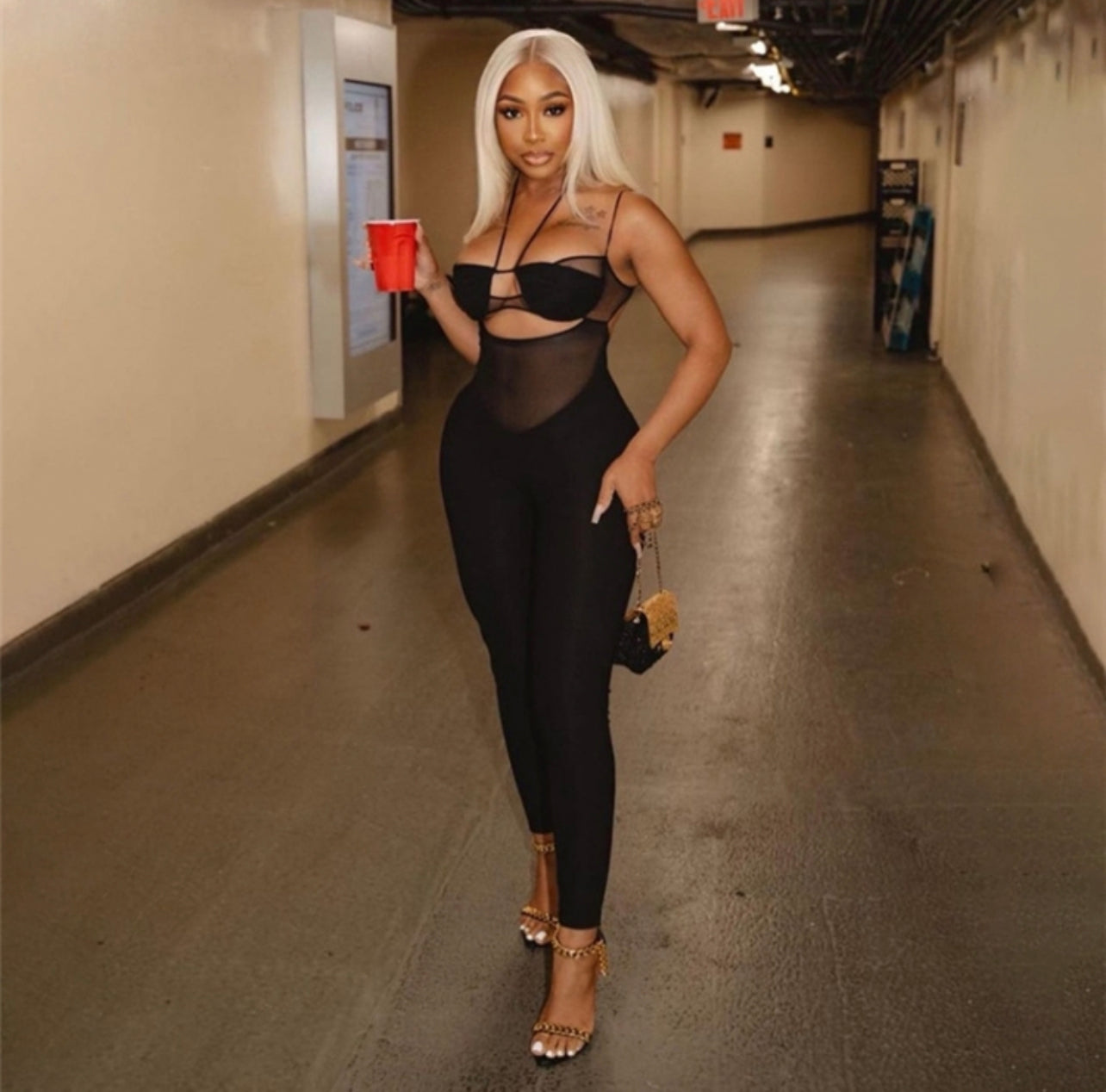 Spaghetti strap jumpsuit