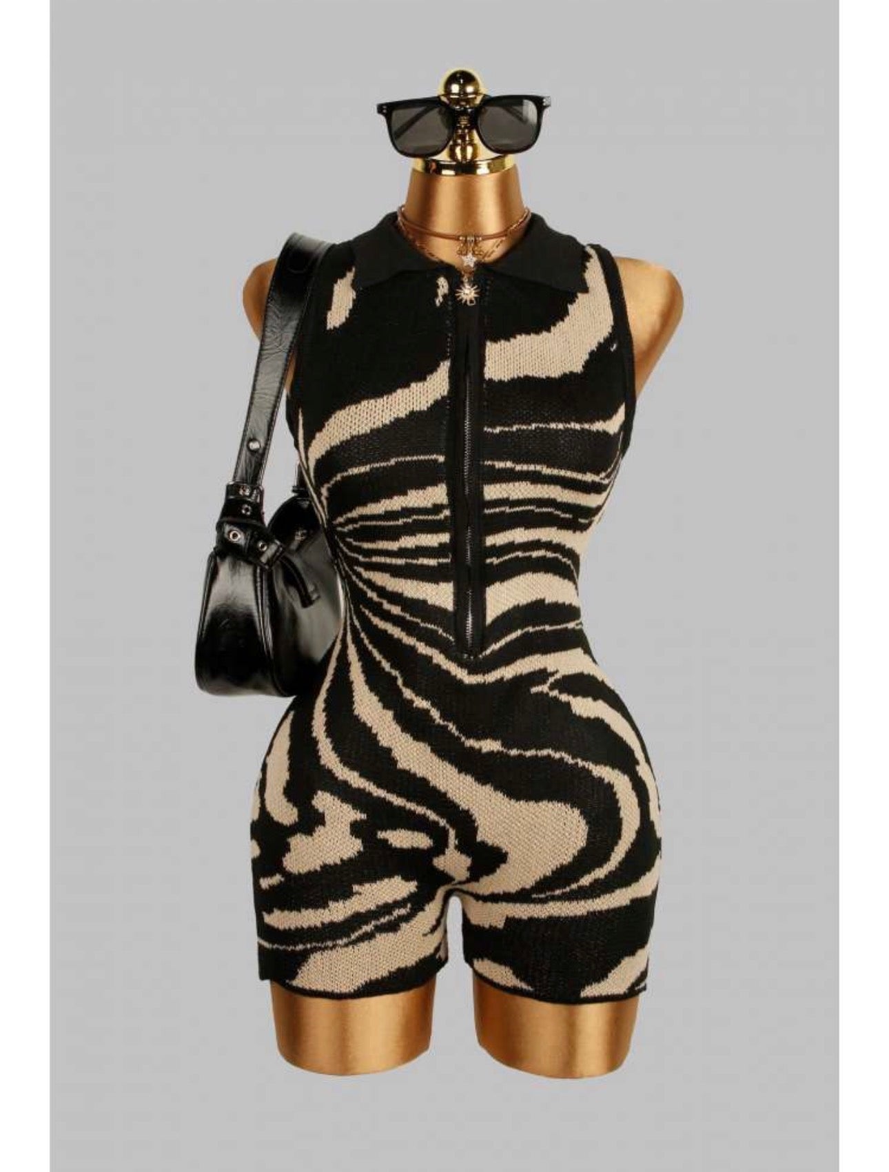 Midnight Swirl Knit Romper
