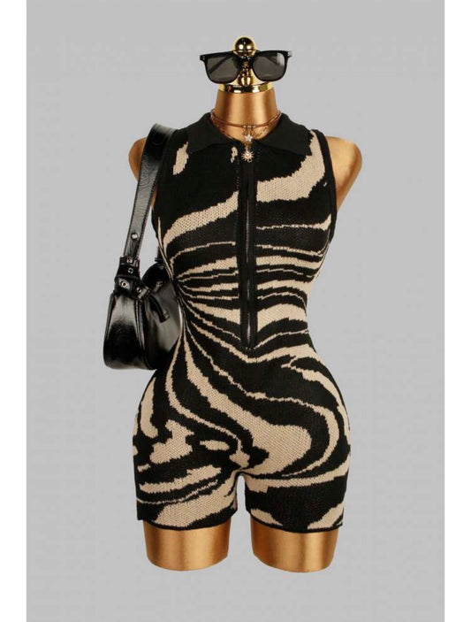 Midnight Swirl Knit Romper