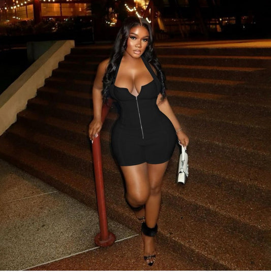 Hot girl halter romper